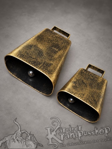 Trichterglocke Flachschelle Antik Bronze