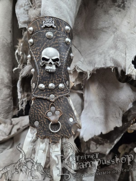 Handgamaschen Braun Modell Skull Gross