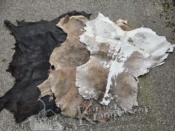 Hirschleder Grau Schwarz und Braun