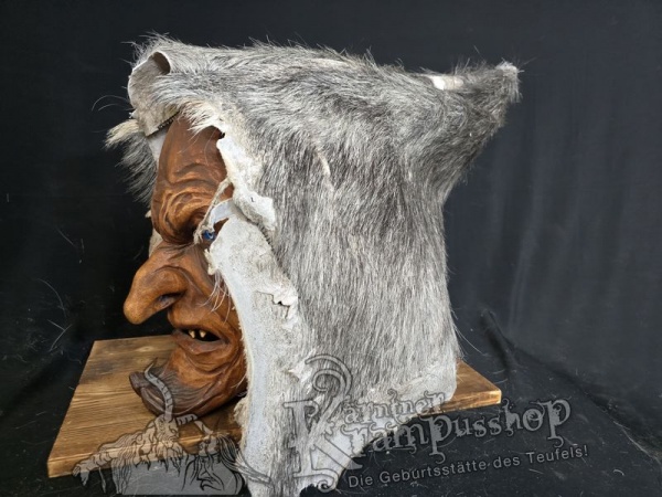 Kaputze GRAU Rassiert SPITZ nach HINTEN