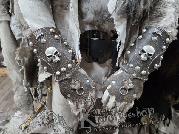 Handgamaschen Braun Modell Skull Gross