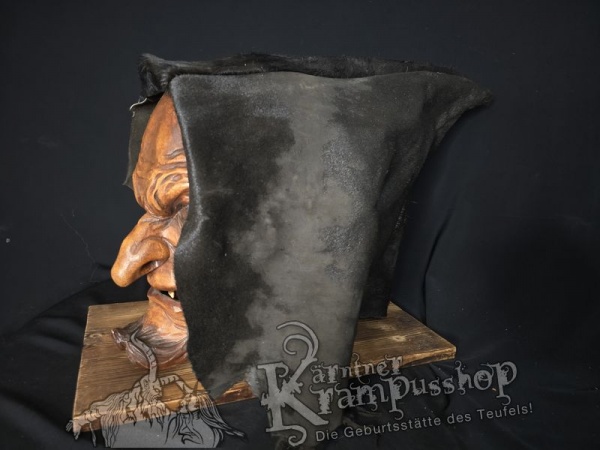 Kaputze SCHWARZ Ledrig SPITZ nach HINTEN