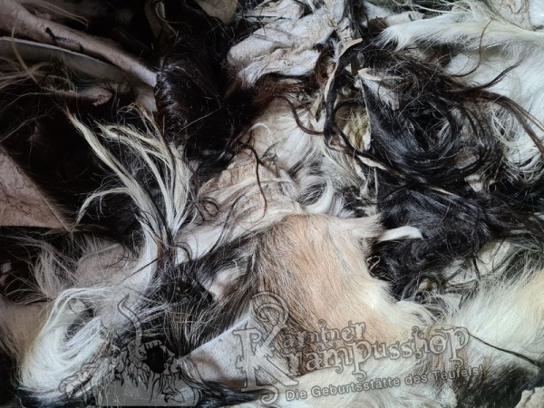 Farblich gemischte Fell Reste Ziege