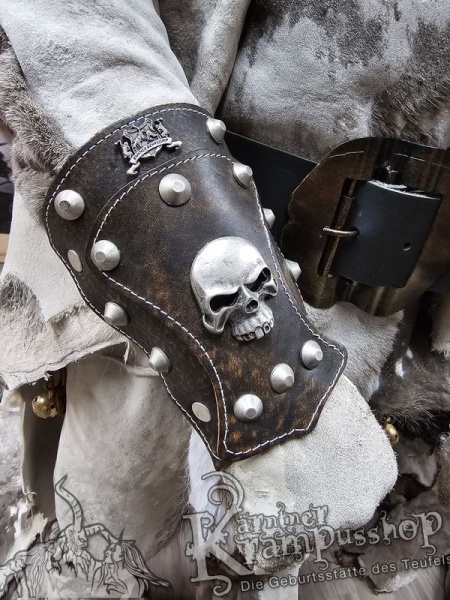 Handgamaschen Braun Modell Skull Klein