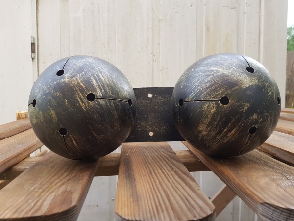 Edelstahlschelle 2x15cm Schwarz Gold