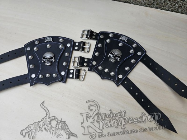 Handgamaschen Schwarz Modell Skull Klein