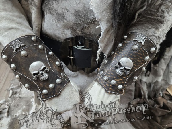Handgamaschen Braun Modell Skull Klein