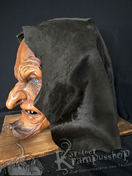 Kopffell Genäht Schwarz Ledrig