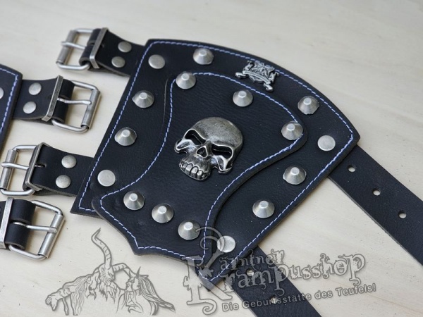 Handgamaschen Schwarz Modell Skull Klein