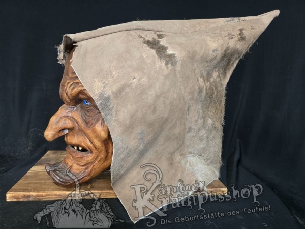 Kaputze BRAUN Ledrig SPITZ nach HINTEN