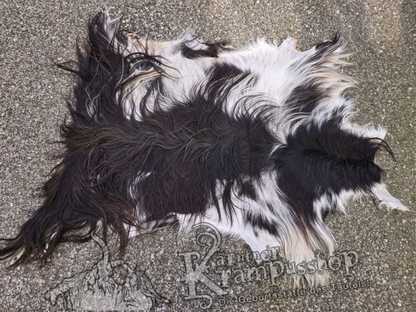 Ziegenfelle Langhaar Scheckig Braun Weiss