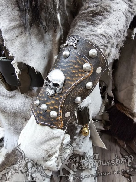 Handgamaschen Braun Modell Skull Klein