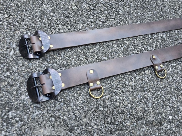 Antikbrauner Krampusgürtel 6cm BREIT