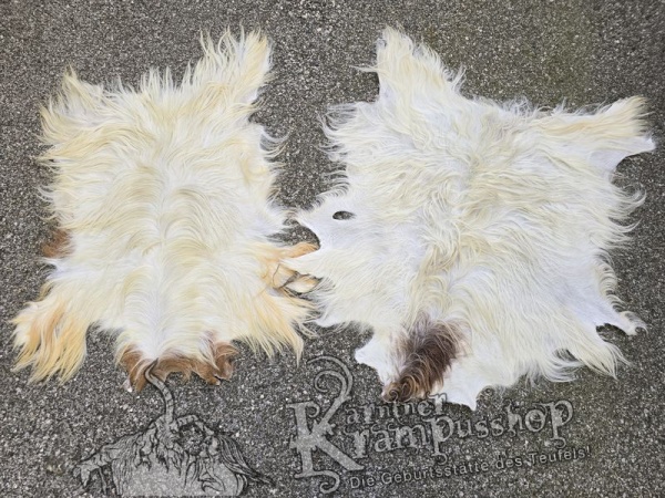 Ziegenfelle Langhaar Weiss