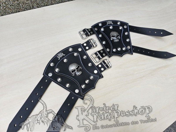 Handgamaschen Schwarz Modell Skull Klein