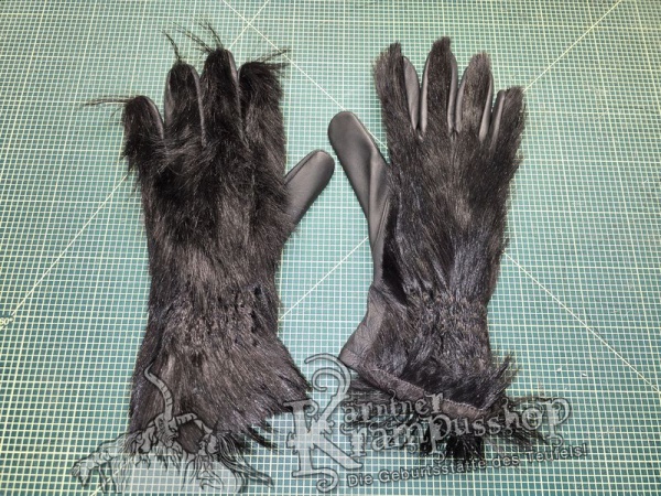 Fell Handschuhe Schwarz