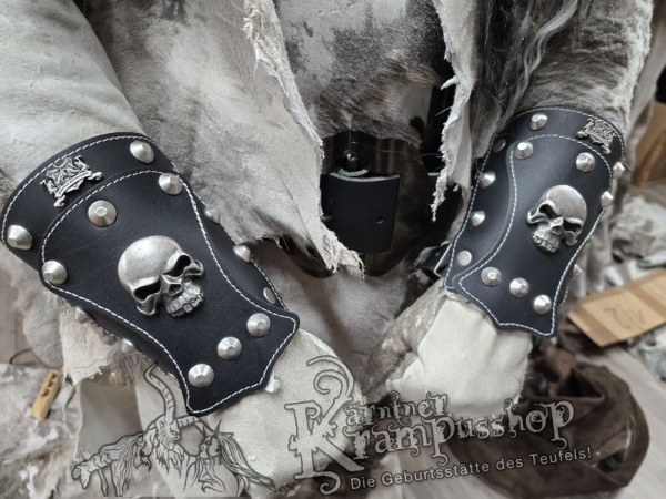 Handgamaschen Schwarz Modell Skull Klein