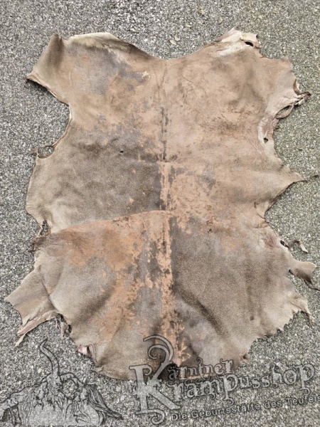 Hirschleder Grau Schwarz und Braun