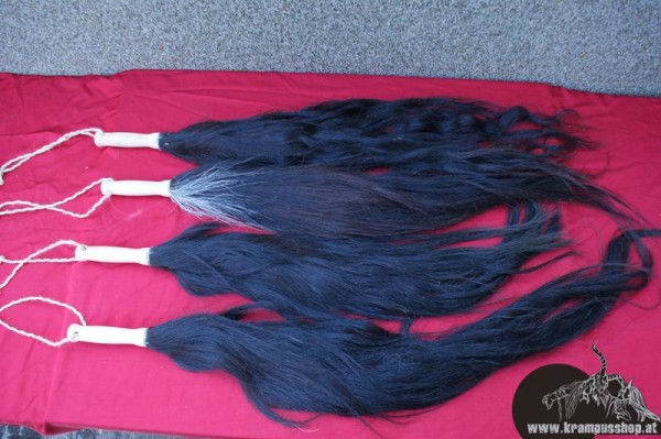 Pferdeschweif mit Griff Schwarz