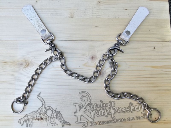 Mantel und Jacken Verschluss Set Weiss Silber