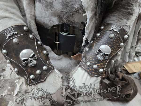 Handgamaschen Braun Modell Skull Klein