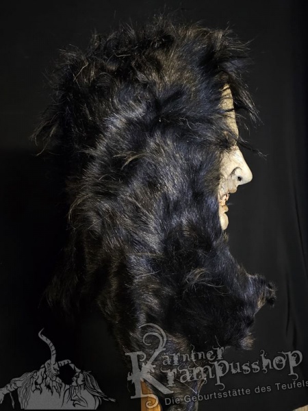 Kopffell Genäht Schwarz Gefärbt KURZHAAR Kaputzenschnitt