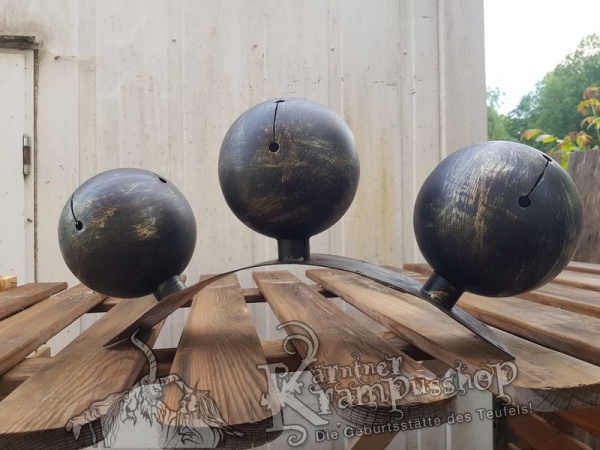 Edelstahlschelle 3x15cm Schwarz Gold