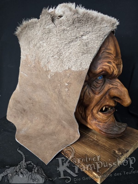 Kopffell Genäht Braun Ledrig