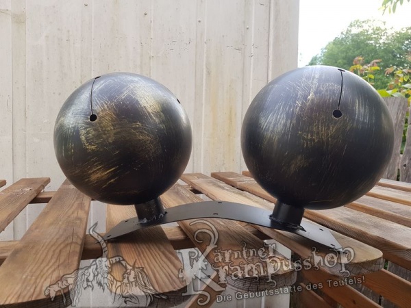 Set Edelstahlschelle mit Gürtel 2x20cm Schwarz Gold