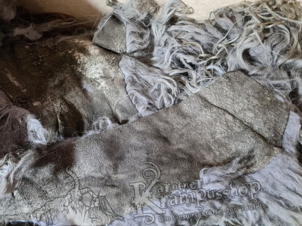 Urig gefärbte Fell Reste Islandschaf Langhaar