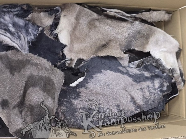 Fellreste Hirsch und Gams LEDRIG Altgrau