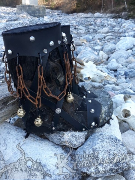 Krampusstiefel mit Kappen Schwarz