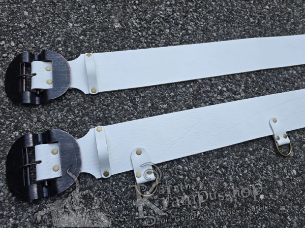 Polarweisser Krampusgürtel 11cm BREIT SONDEREDITION