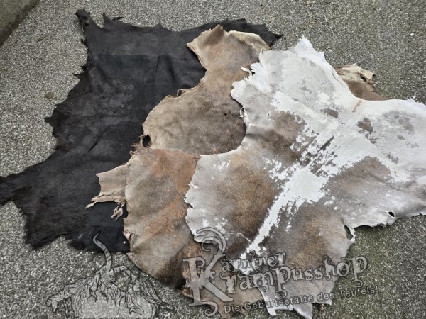 Hirschleder Grau Schwarz und Braun