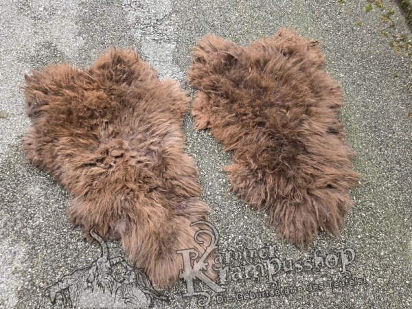 Schaffelle Langhaar Braun gefärbt
