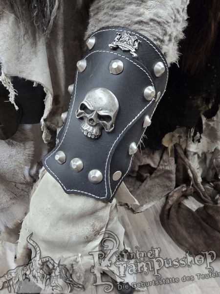 Handgamaschen Schwarz Modell Skull Klein