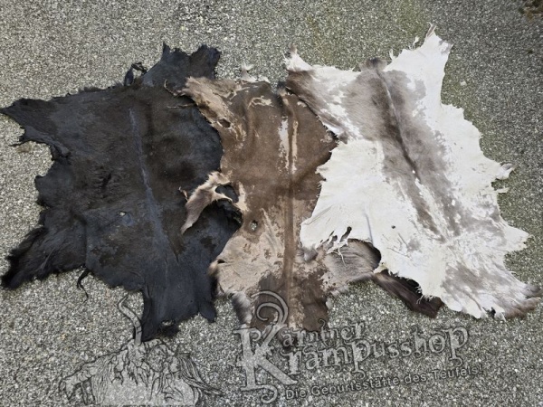 Gams Leder Grau Schwarz und Braun