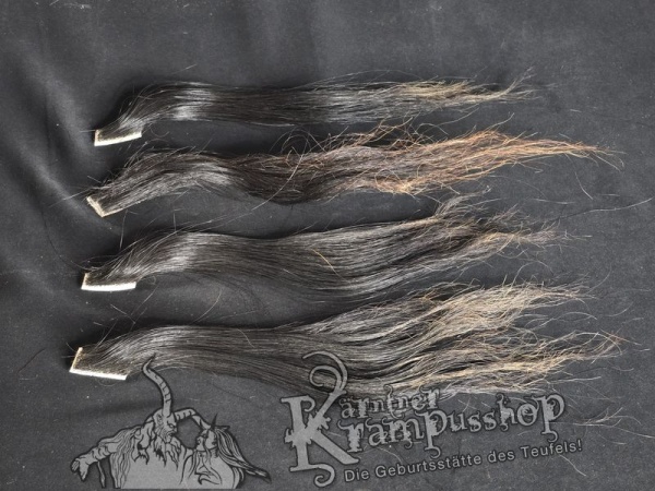 Zugeschnittene Pferdeschweif Strähnen Naturschwarz