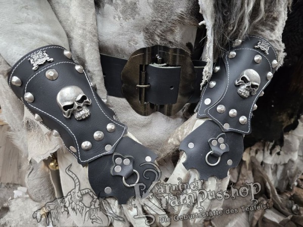 Handgamaschen Schwarz Modell Skull Gross