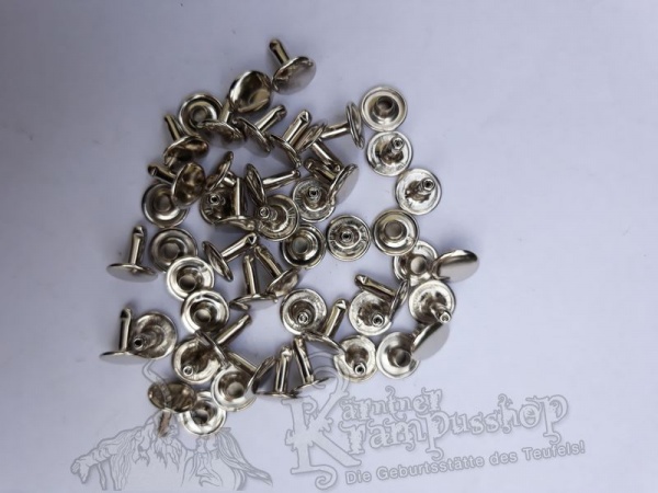 10x10 Doppel Hohlniete Silber