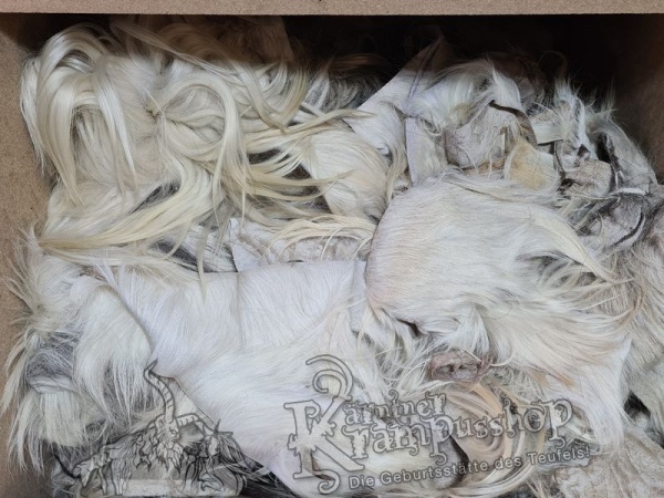 Weisse Fell Reste verschnittreste Ziege