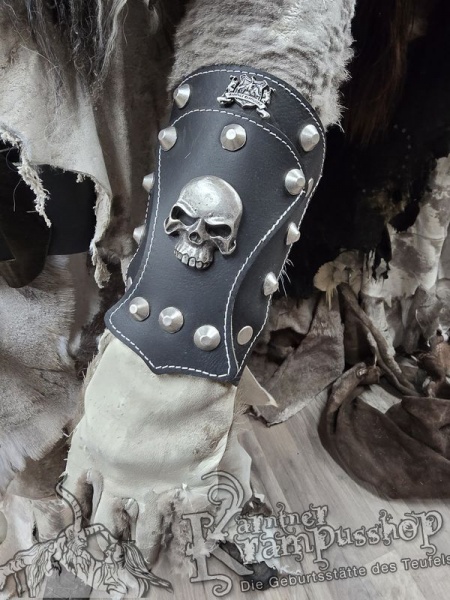 Handgamaschen Schwarz Modell Skull Klein