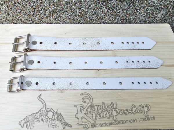 Lederriemen und Schlaufen Lederfarbe Weiss