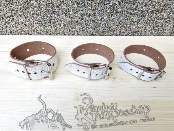 Lederriemen und Schlaufen Lederfarbe Weiss