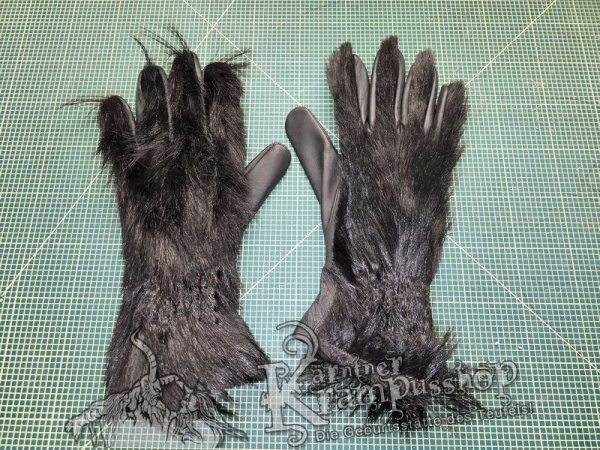 Fell Handschuhe Schwarz