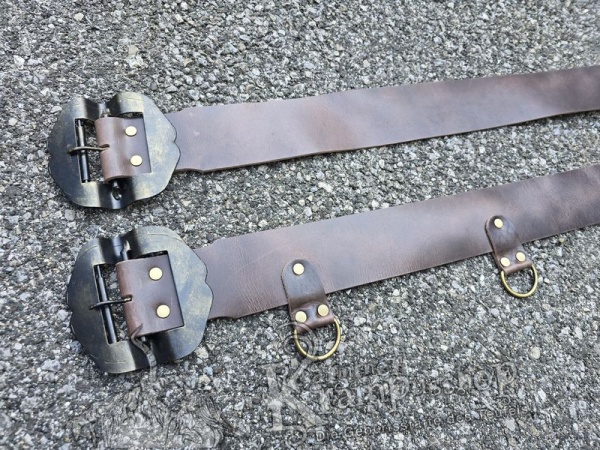 Antikbrauner Krampusgürtel 8cm BREIT