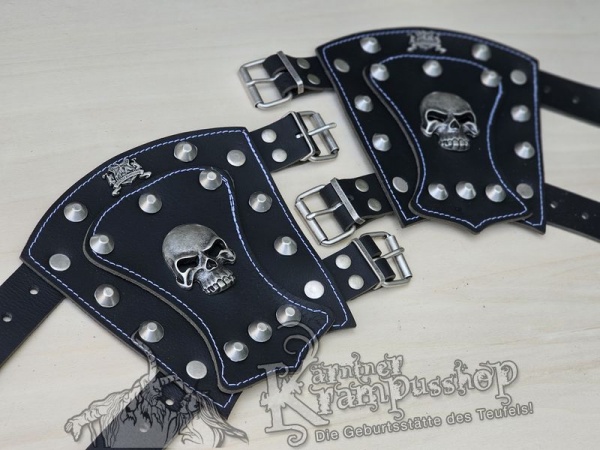 Handgamaschen Schwarz Modell Skull Klein