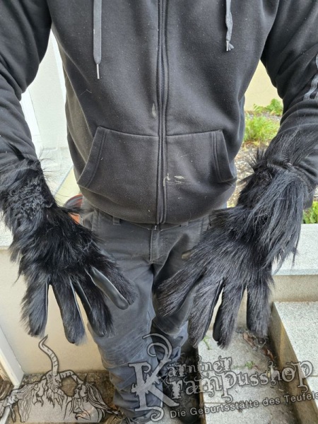 Fell Handschuhe Schwarz