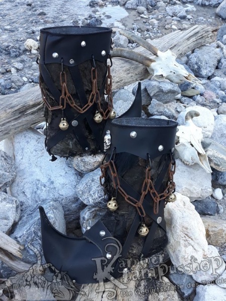 Krampusstiefel mit Spitzen Schwarz