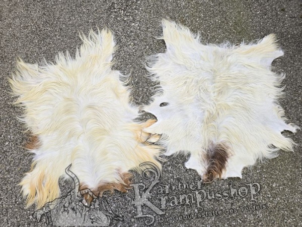 Ziegenfelle Langhaar Weiss